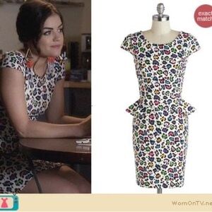 Betsey Johnson rainbow leopard print dress size 10